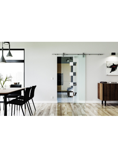 Glasschiebetür Design Würzburg (W) Sadora VA-Beschlag Komplettset Edelstahl