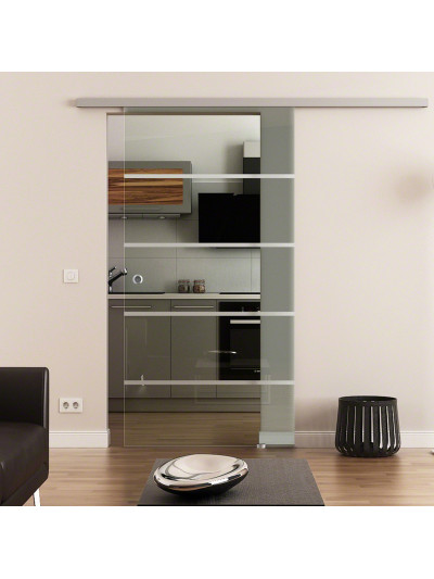 Glasschiebetür Design Stuttgart invers (SN) DormaKaba Beschlag Muto 60 Komplettset