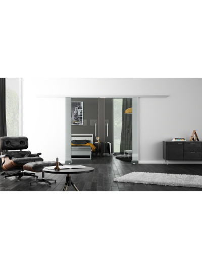 Glasschiebetüren Design Klarglas (K) ProfiSlide-Beschlag Komplettset by Sadora