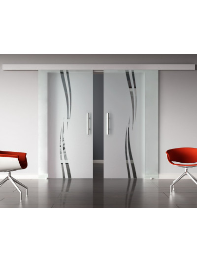 Glasschiebetüren Design Amsterdam (A) SlimLine-Beschlag Komplettset, Optional: SoftClose