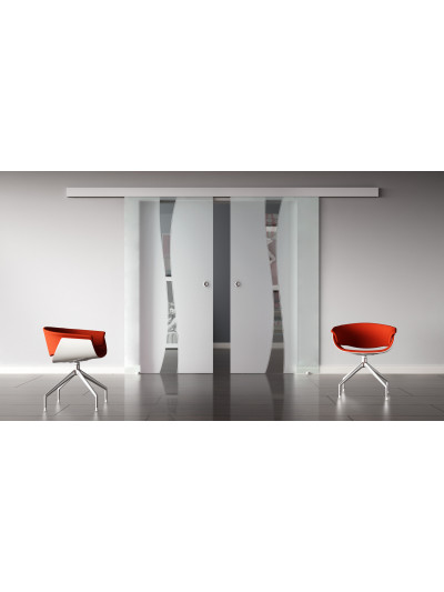 Glasschiebetüren Design Berlin (B) SlimLine-Beschlag Komplettset, Optional: SoftClose