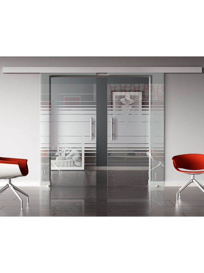 Glasschiebetüren Design Hamburg (H) SlimLine-Beschlag Komplettset, Optional: SoftClose