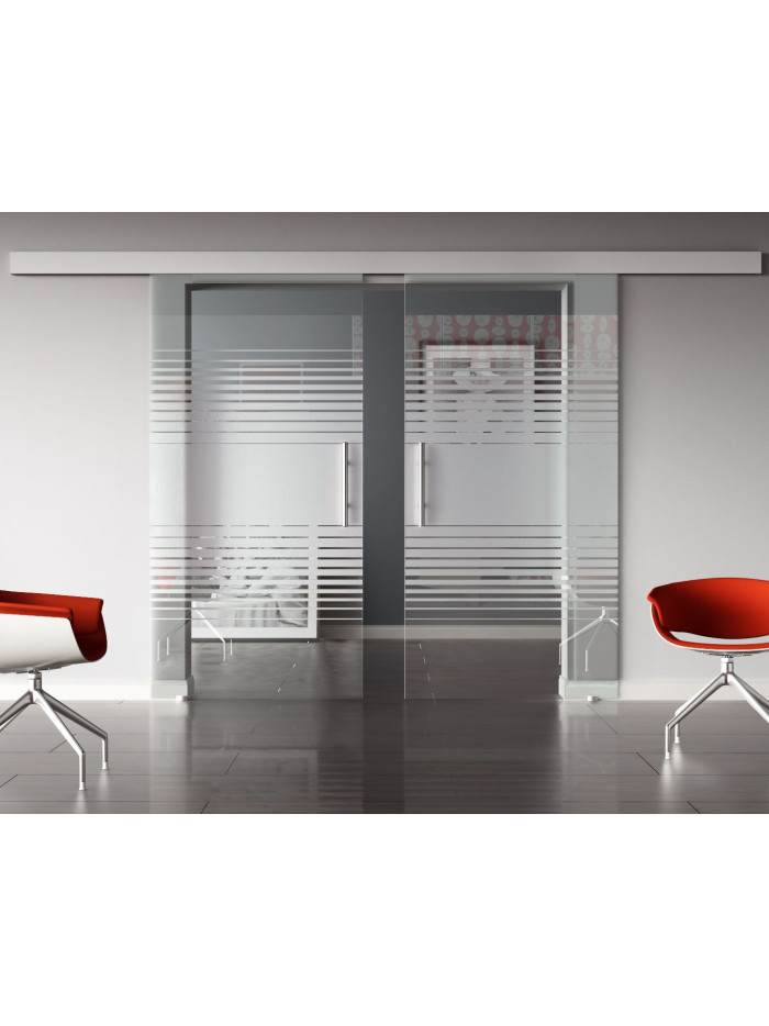 Glasschiebetüren Design Landshut (L) SlimLine-Beschlag Komplettset, Optional: SoftClose
