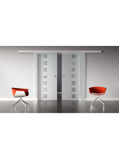Glasschiebetüren Design Quickborn (Q) SlimLine-Beschlag Komplettset, Optional: SoftClose